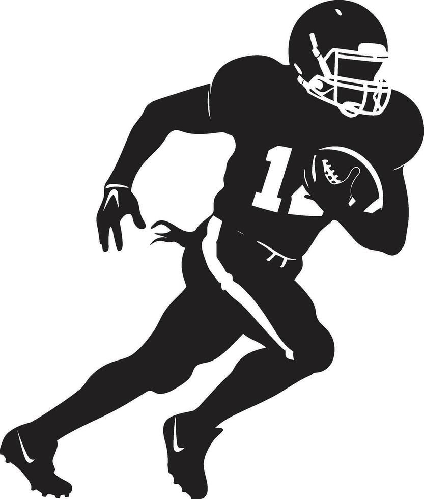 gioco vincente guidare nero giocatore emblema campo comandante americano calcio logo icona vettore
