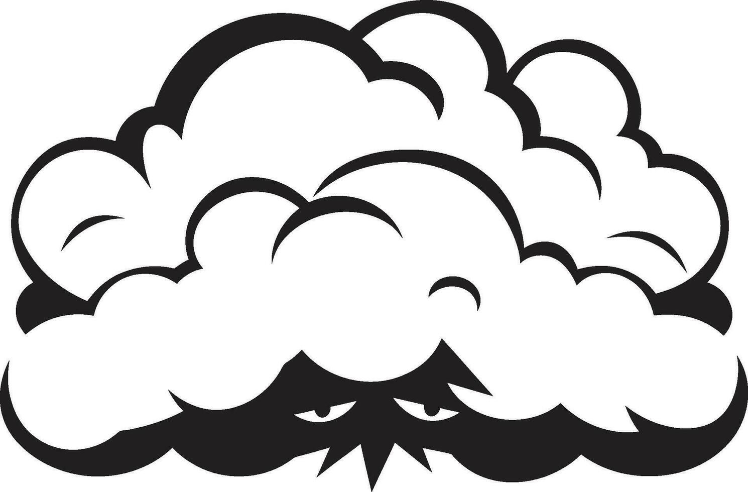 minaccioso testa di tuono arrabbiato nube emblema design furioso cumulo nero arrabbiato nube logo vettore