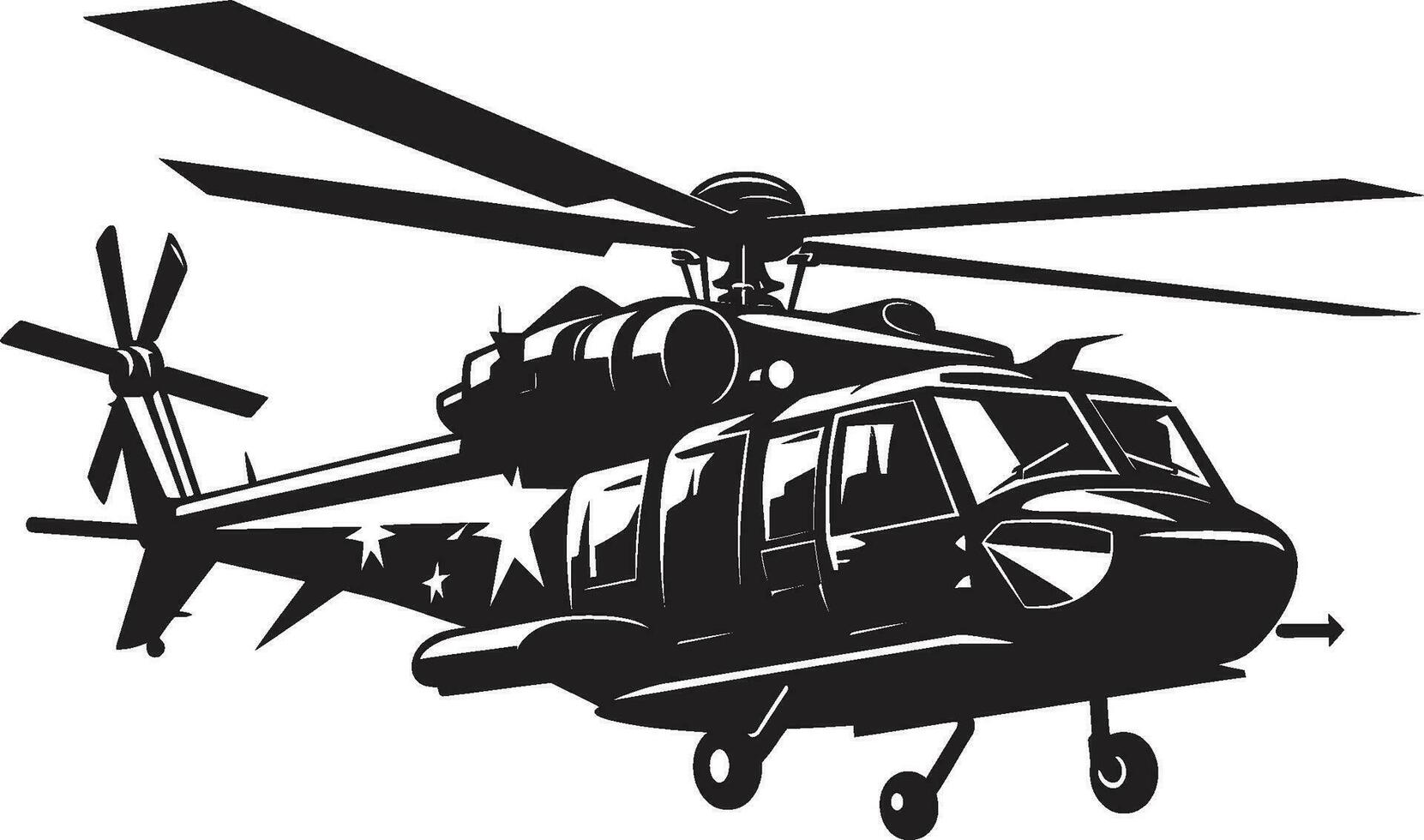 custode mannaia vettore elicottero emblema comandante S ciao esercito nero logo icona