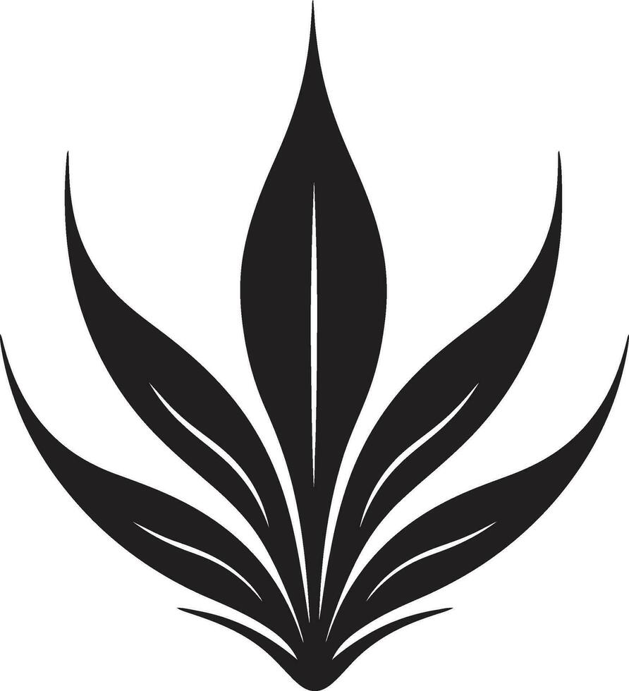 botanico fiorire aloe pianta vettore design guarigione splendore nero aloe logo icona