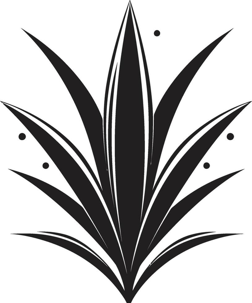 aloe eleganza vettore nero pianta emblema botanico splendore aloe Vera nero icona