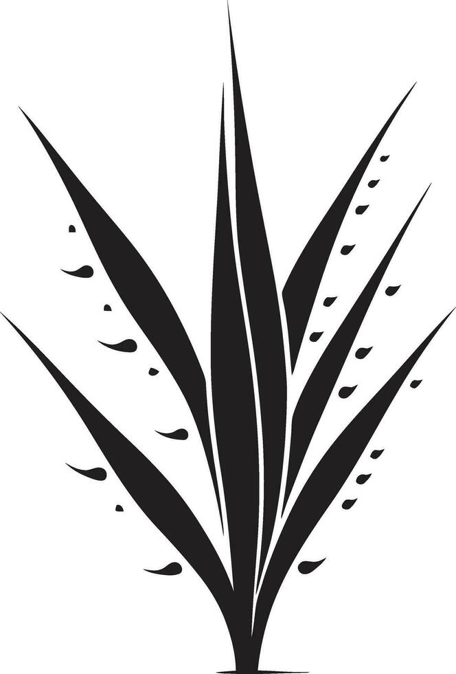 botanico rinnovo vettore aloe icona erbaceo serenità nero aloe Vera logo