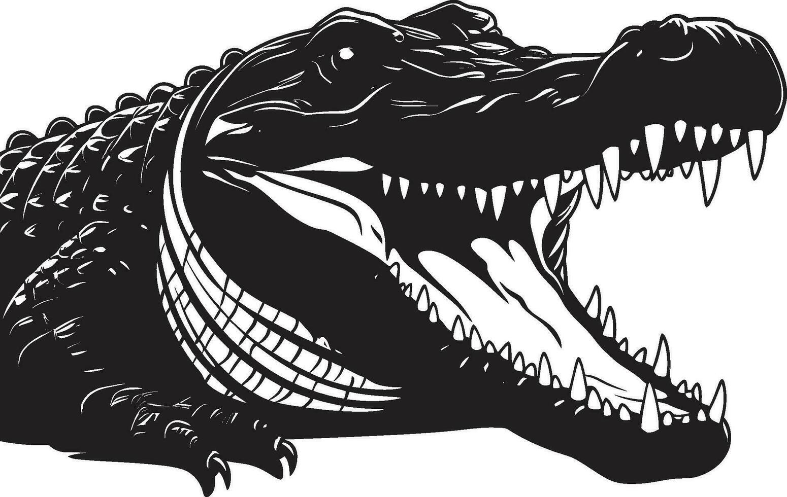 giungla custode nero alligatore icona design elegante maestà vettore alligatore emblema