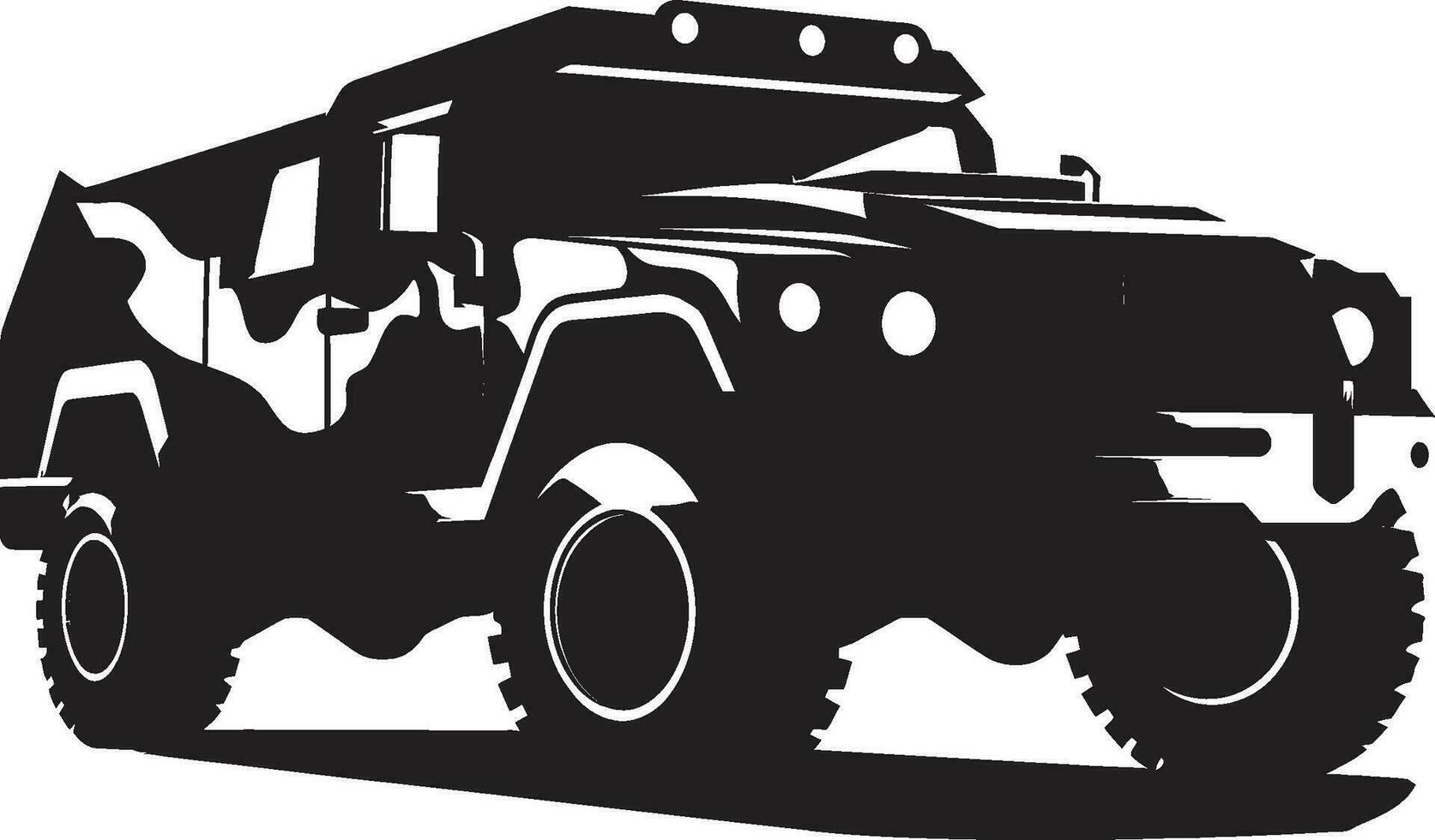 battaglia pronto trasporto vettore logo design terreno dominatore nero esercito veicolo icona