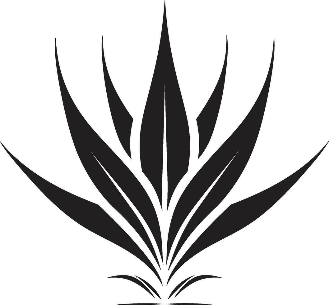 biologico serenità nero aloe vettore emblema natura S eleganza aloe nero logo design