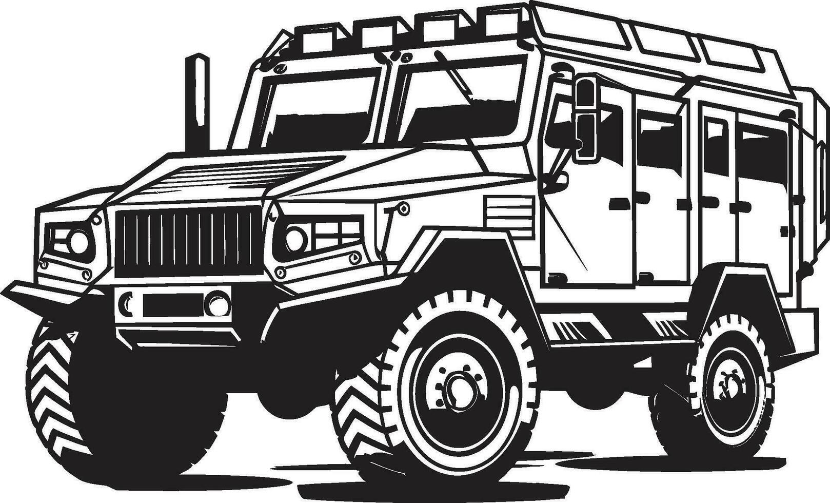 custode rover nero esercito trasporto logo comandante S veicolo 4x4 esercito vettore simbolo