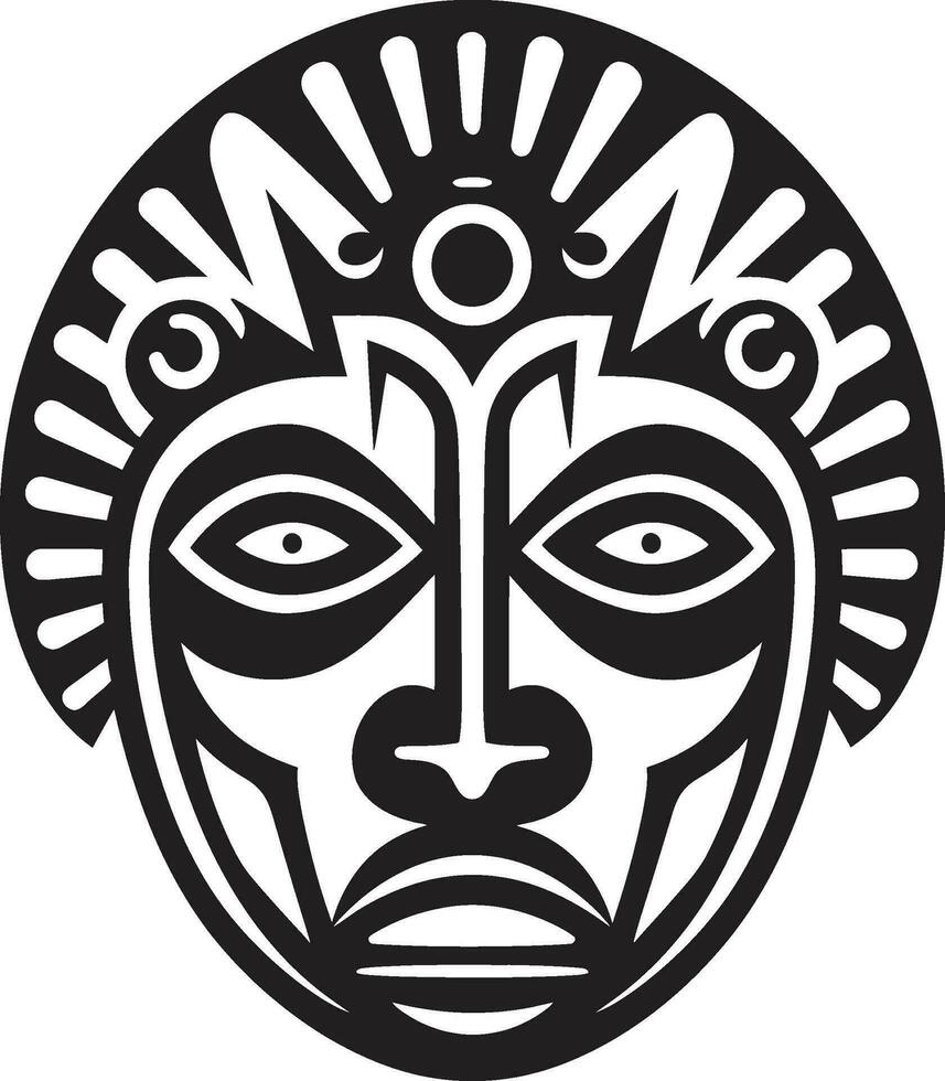 senza tempo tradizione africano tribale maschera vettore simbolo spirituale radici vettore nero icona di tribale maschera