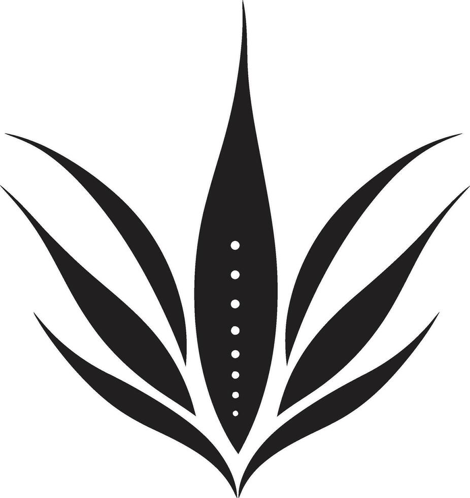 botanico armonia aloe Vera emblema verde vitalità nero aloe vettore design