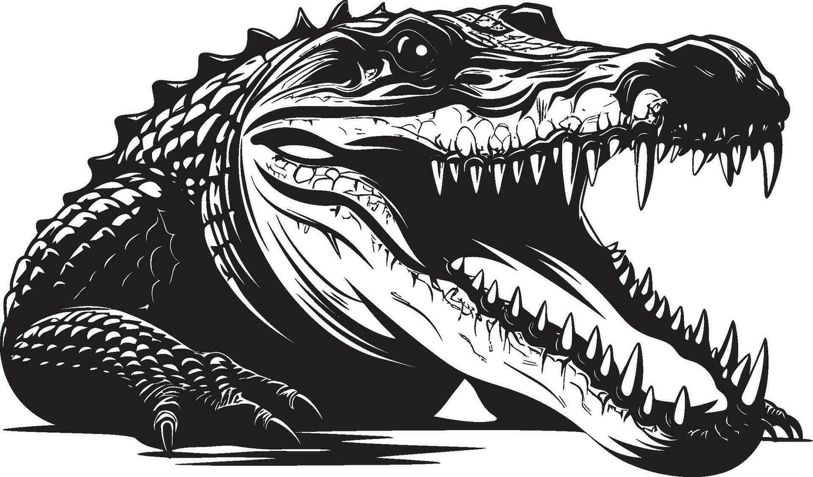 giungla re alligatore logo nel nero vettore predatore S regno nero vettore alligatore