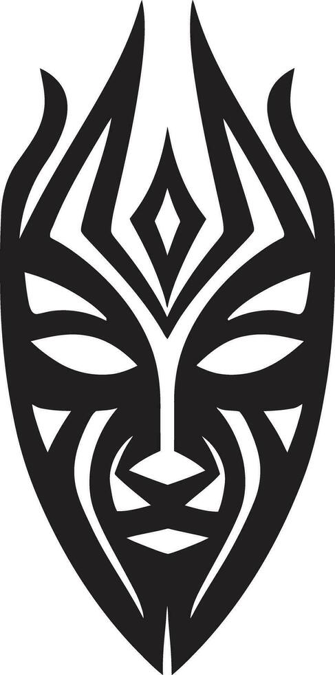 ritualistico discussioni nero logo tribale maschera spirituale eco vettore icona di africano maschera