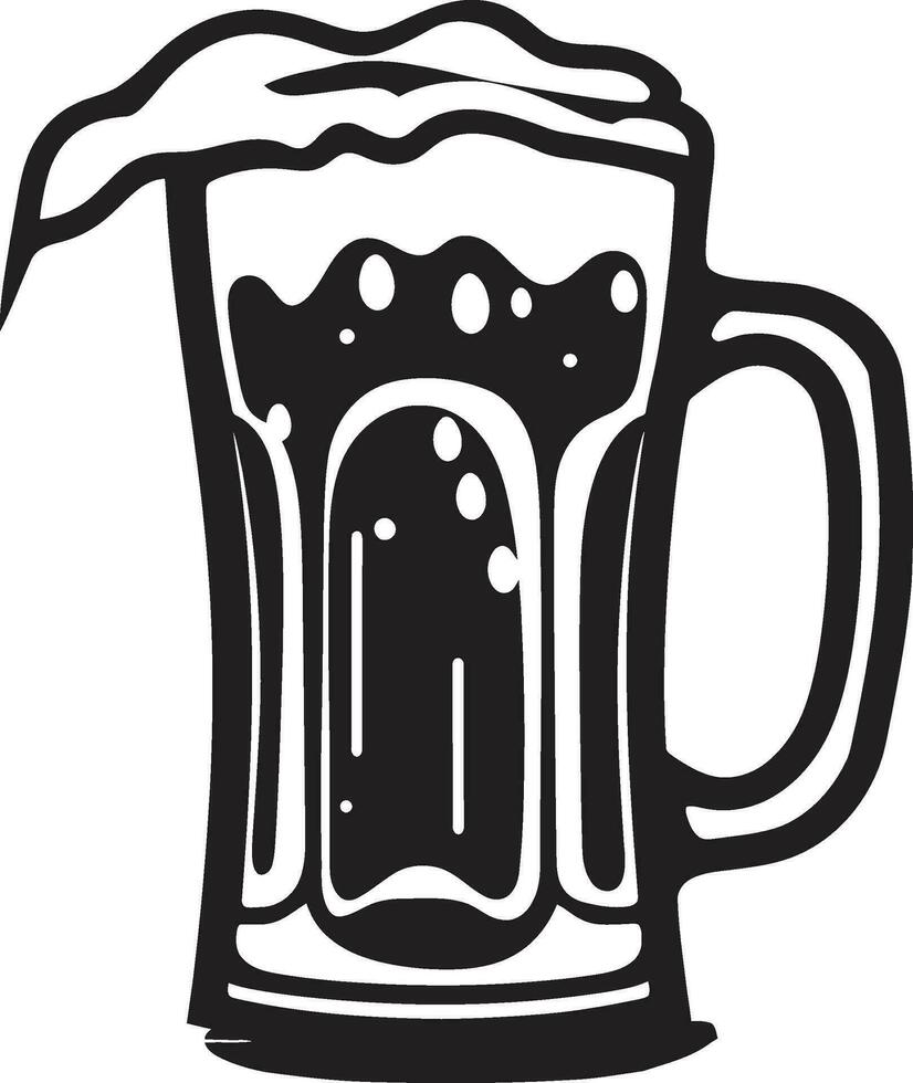 Saluti emblema nero birra boccale furbo birra chiara vettore boccale logo design