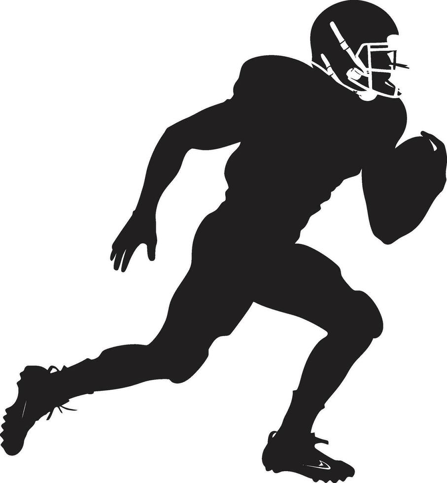 dinamico atleta americano calcio giocatore emblema campo maestro vettore nero calcio logo