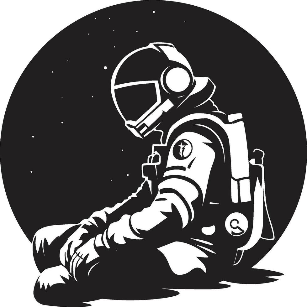 cosmo voyager nero spazio esploratore logo galattico spedizioniere astronauta vettore icona