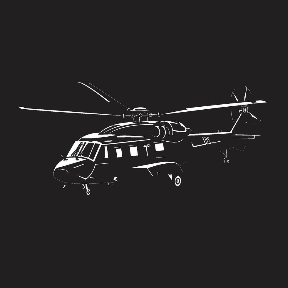 difensiva custode militare elicottero emblema guerriero S volo nero esercito Copter vettore