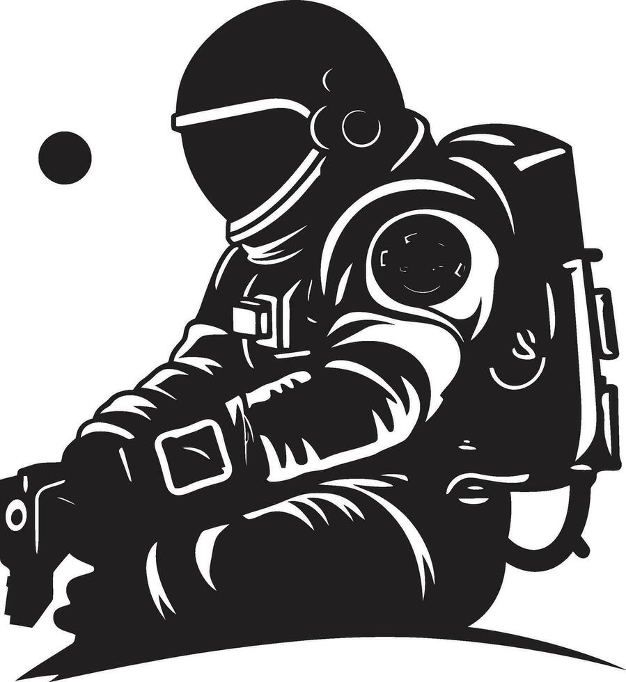 galattico spedizioniere astronauta vettore icona cosmico esploratore astronauta vettore emblema