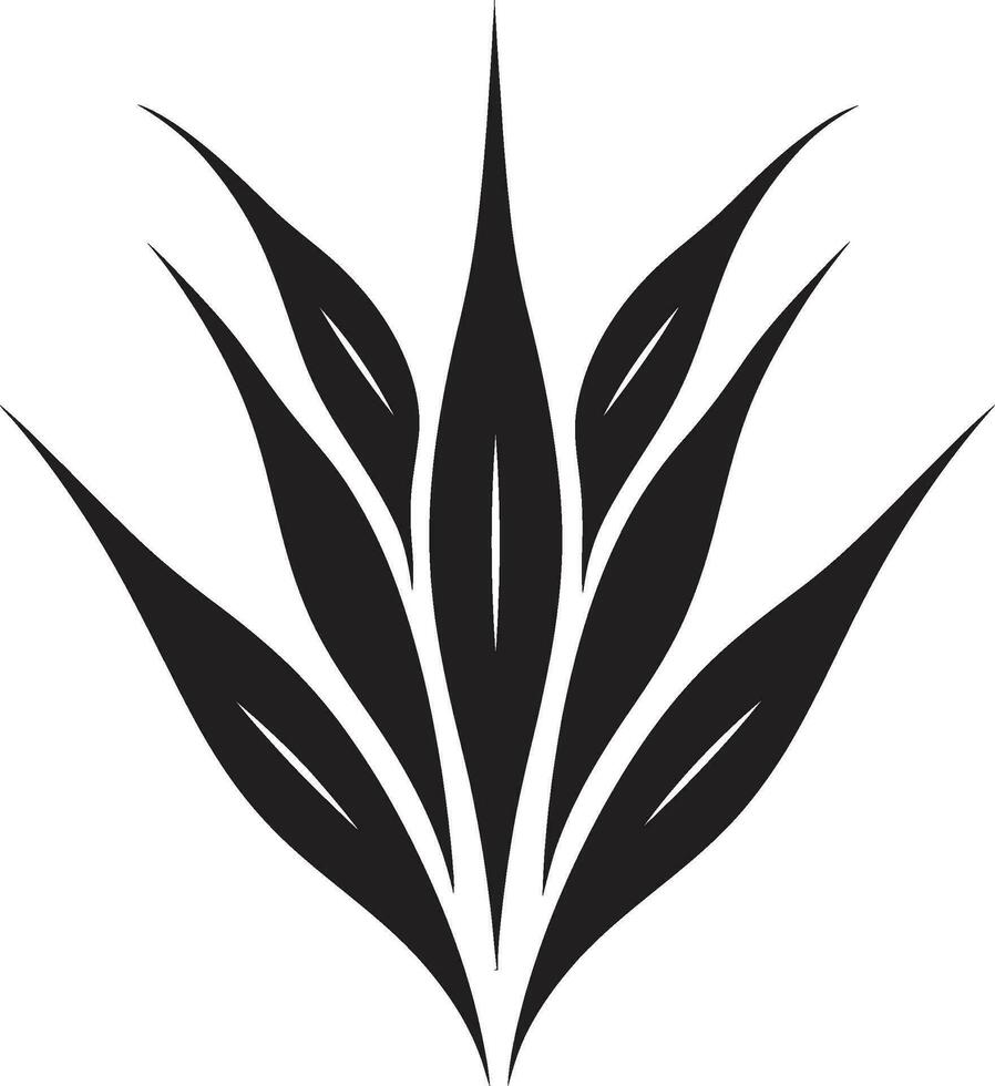 guarigione oasi nero aloe vettore design erbaceo armonia vettore aloe pianta emblema