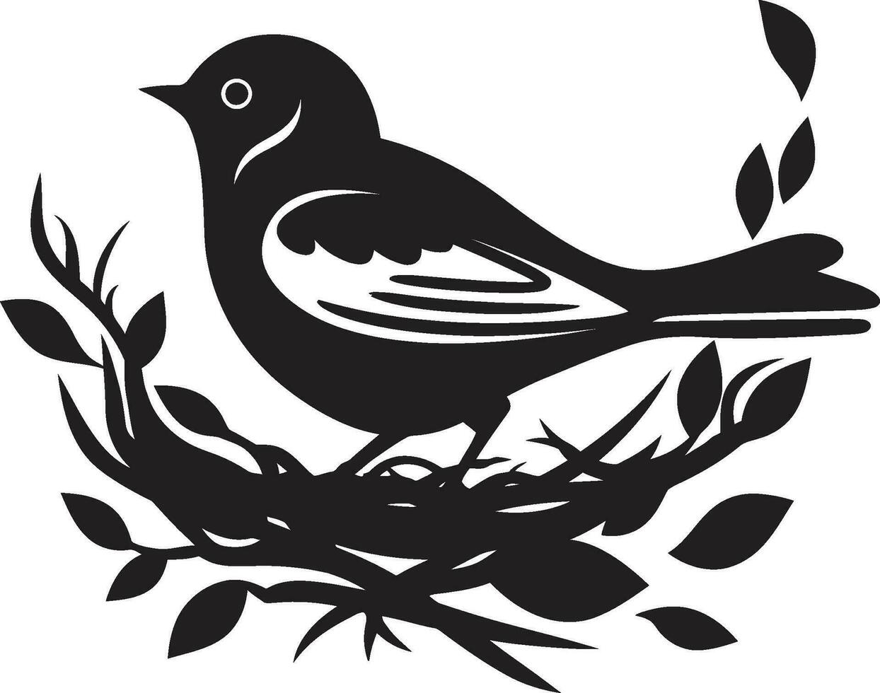 Nestcraft piumato logo design tessitura Ali nido vettore emblema