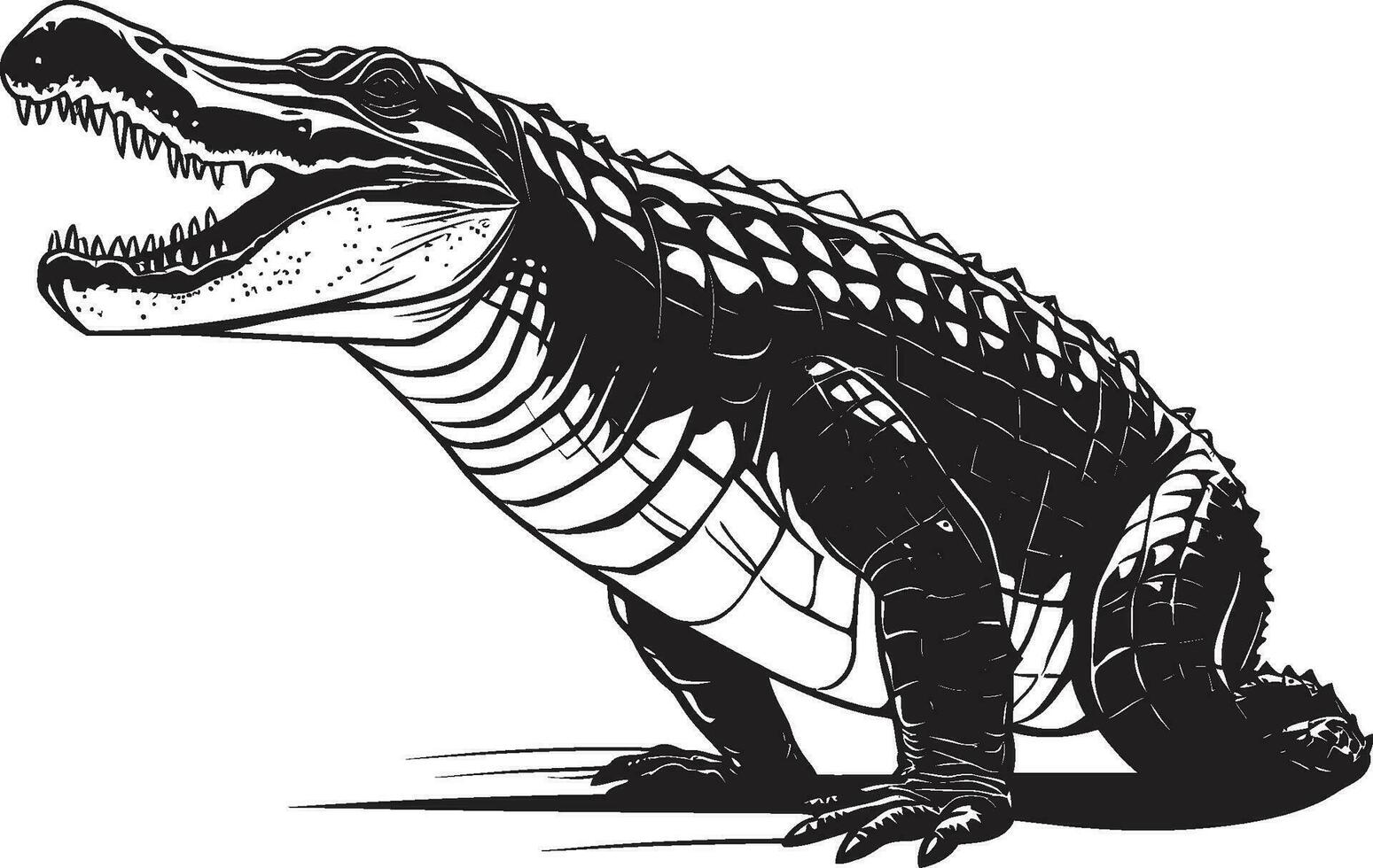 elegante predatore alligatore nero logo design feroce alligatore nero vettore logo icona