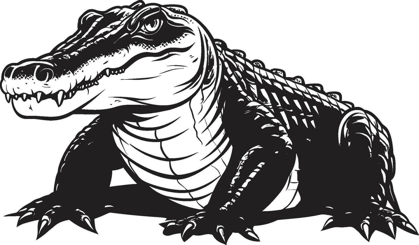 fiume sovrano alligatore vettore emblema feroce alligatore maestà nero vettore logo