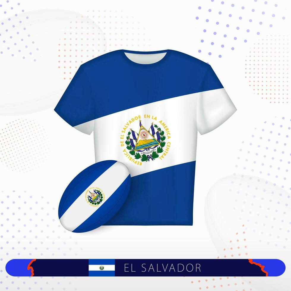 EL salvador Rugby maglia con Rugby palla di EL salvador su astratto sport sfondo. vettore