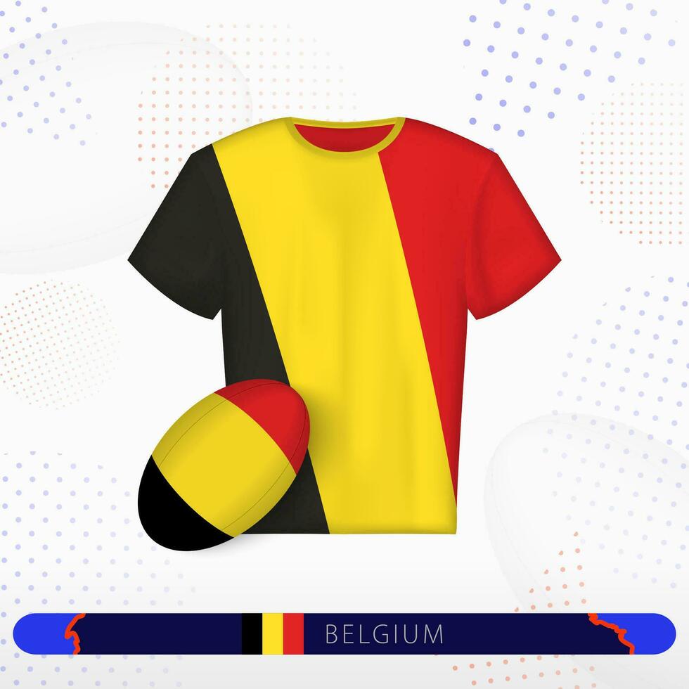 Belgio Rugby maglia con Rugby palla di Belgio su astratto sport sfondo. vettore