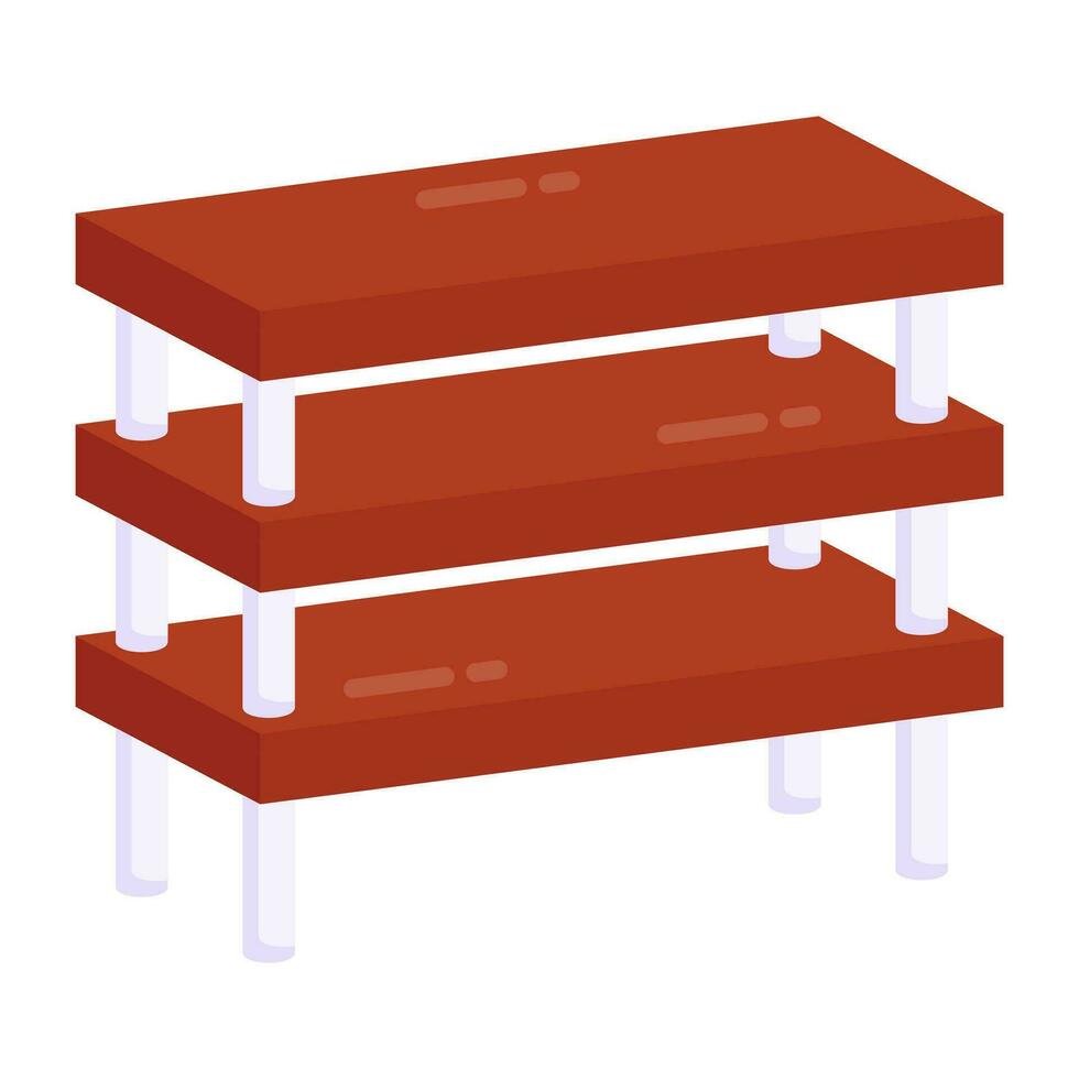 Perfetto design icona di 3 livello tavolo vettore
