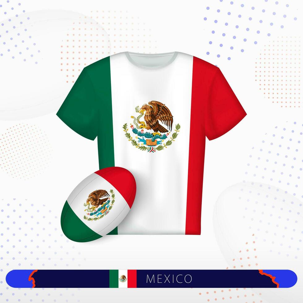 Messico Rugby maglia con Rugby palla di Messico su astratto sport sfondo. vettore