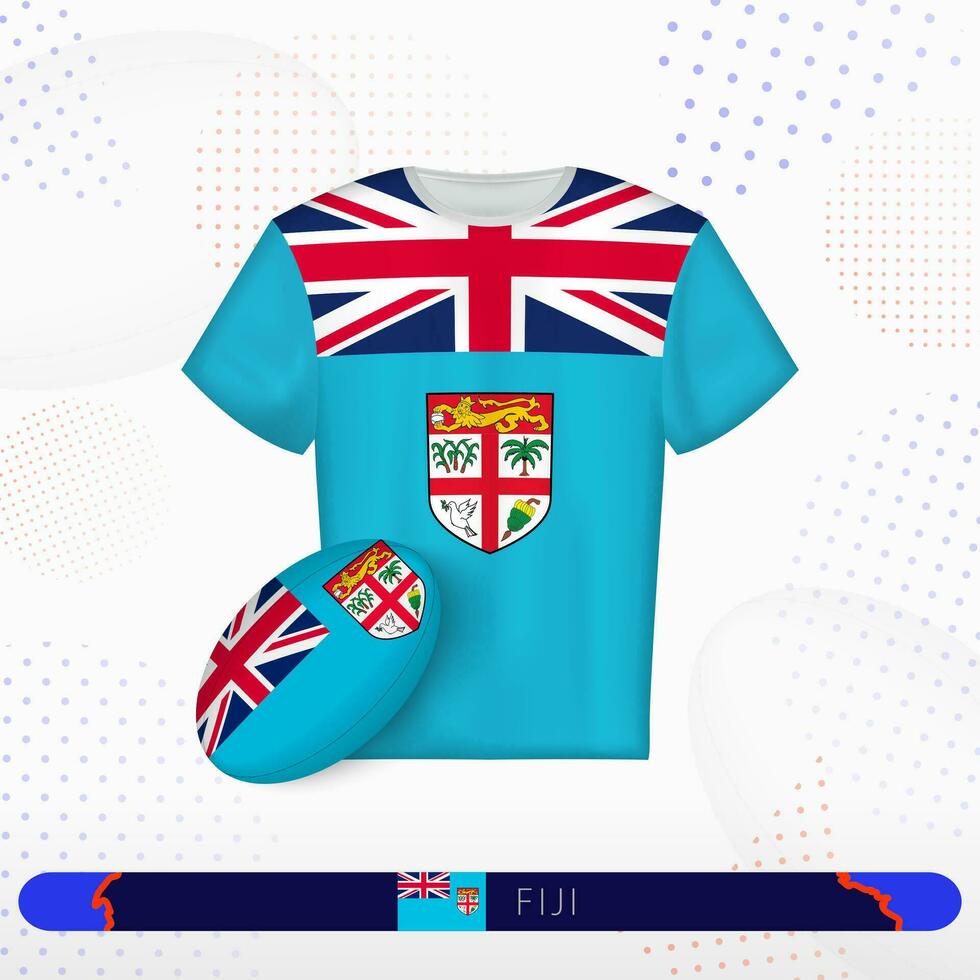 fiji Rugby maglia con Rugby palla di fiji su astratto sport sfondo. vettore