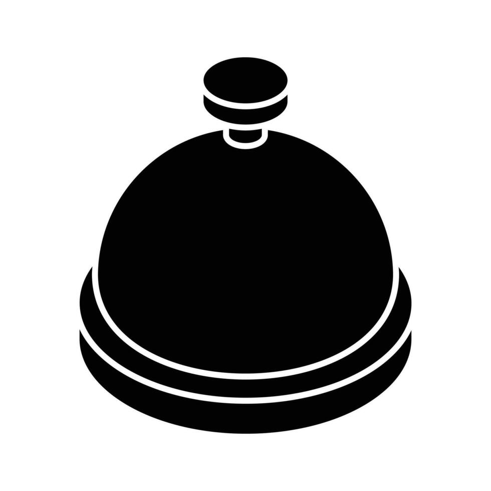 un isometrico icona di cibo campana di vetro nel moderno stile, facile per uso e Scarica vettore