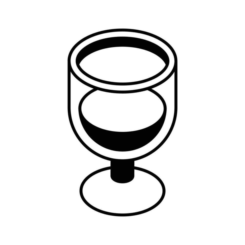 avere un' Guarda a Questo sorprendente icona di bevanda bicchiere, vino bicchiere vettore design nel isometrico stile