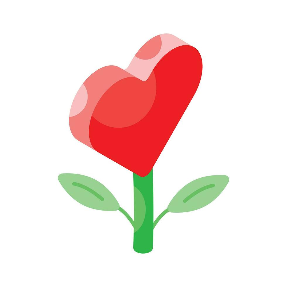 afferrare Questo meravigliosamente progettato cuore fiore icona, San Valentino fiore vettore design