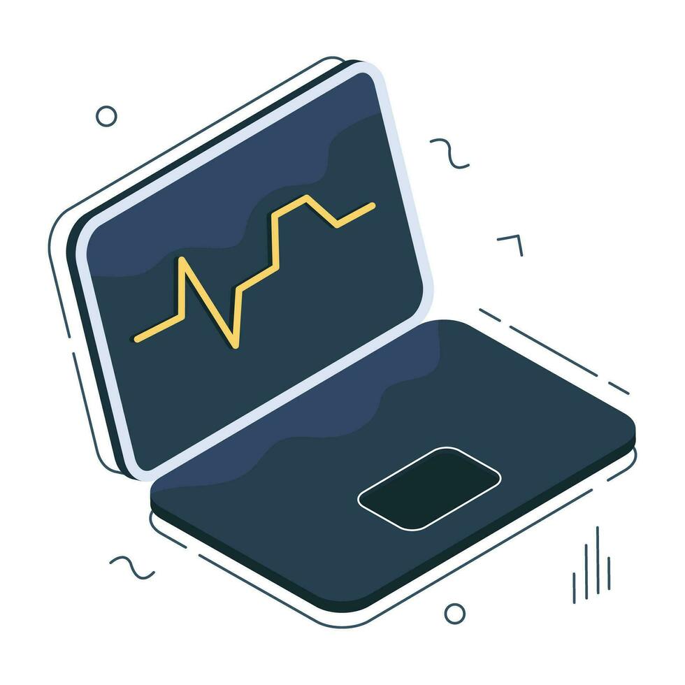 un'icona di design unica del monitor ecg vettore