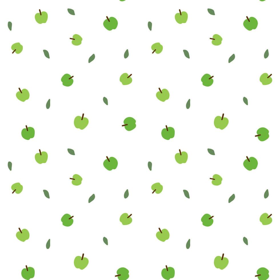 fruttato senza soluzione di continuità modello con carino verde Mela. modello per tessili, involucro carta, sfondi, sfondi vettore