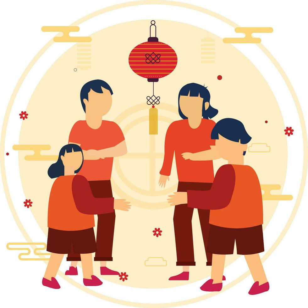 Cinese nuovo anno saluti illustrazione vettore