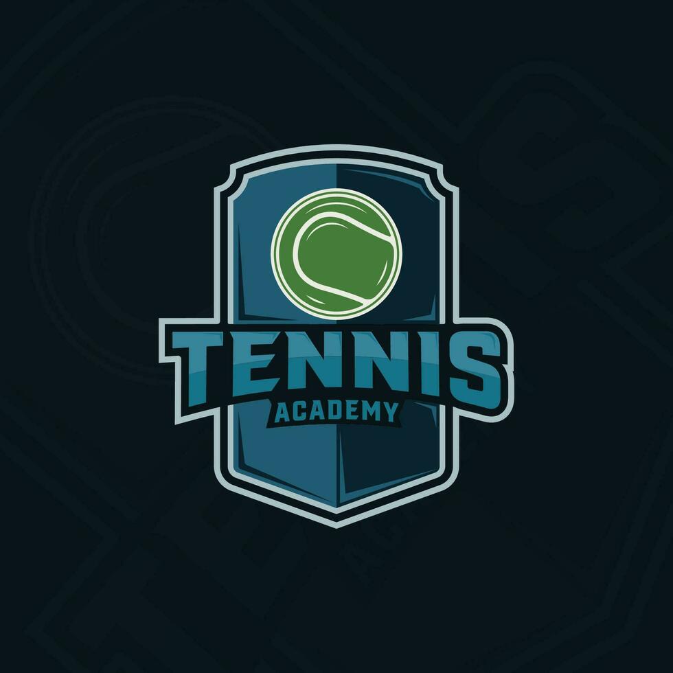 palla di tennis logo emblema vettore illustrazione modello icona grafico design. sport cartello o simbolo per club o torneo con distintivo