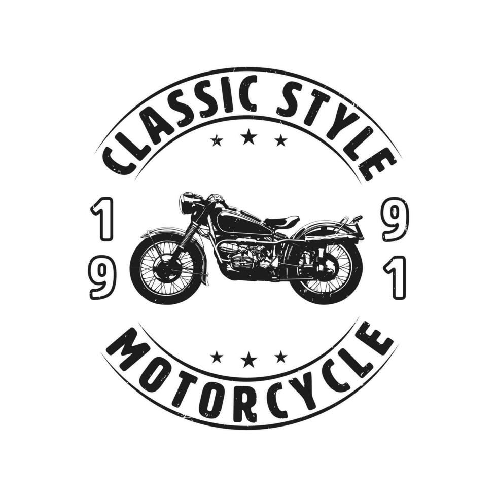 Vintage ▾ motociclo maglietta design vettore
