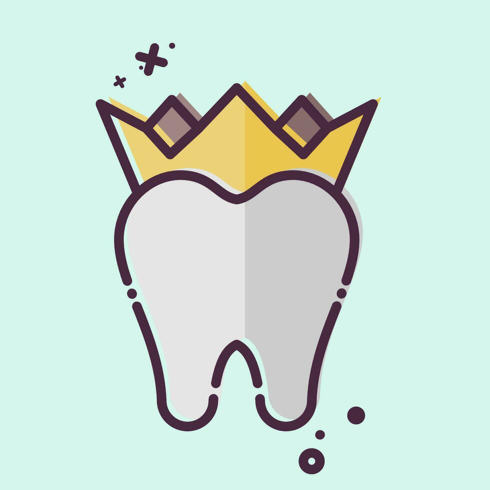 icona dentale corone. relazionato per dentale simbolo. mbe stile. semplice design modificabile. semplice illustrazione vettore