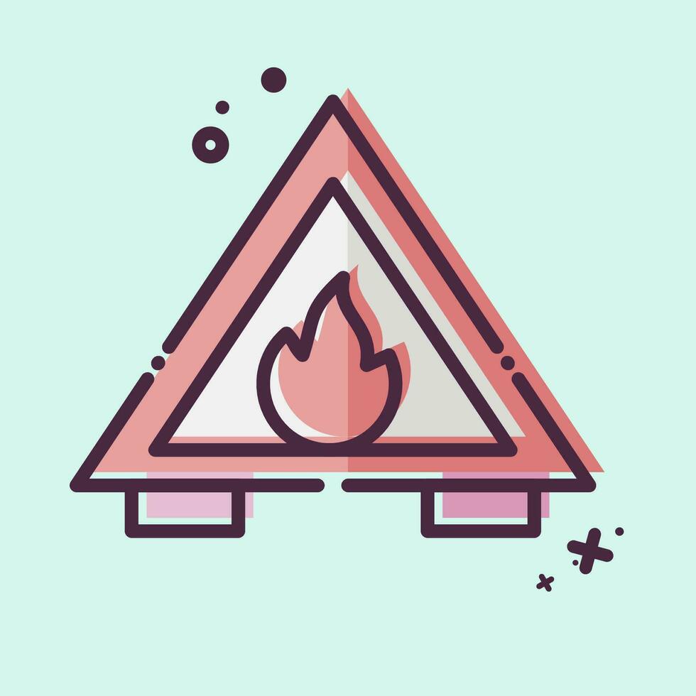 icona fuoco rischio. relazionato per pompiere simbolo. mbe stile. semplice design modificabile. semplice illustrazione vettore