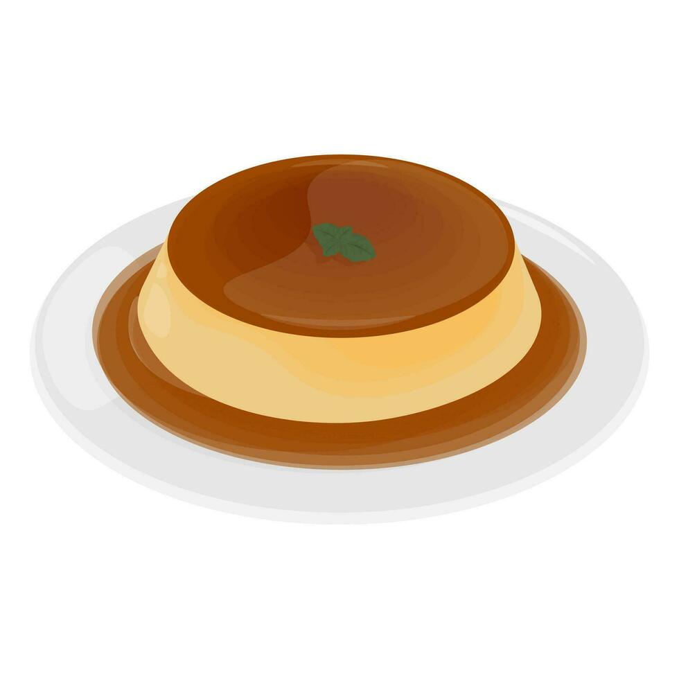 logo illustrazione vettore panna cotta dolce