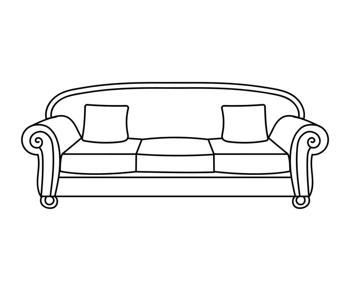 divano linea icone. mobilia design. collezione di divano illustrazione. moderno mobilia impostato isolato su bianca sfondo. vettore