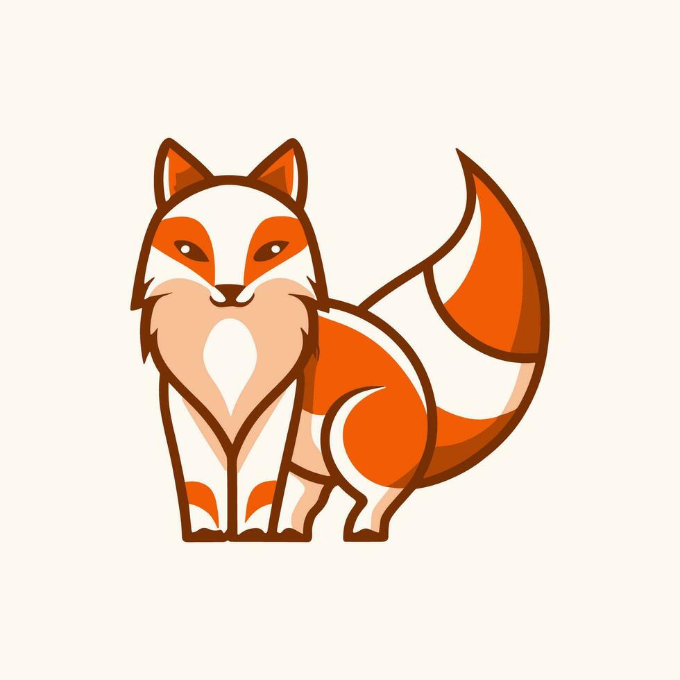 moderno minimalista kitsune logo vettore