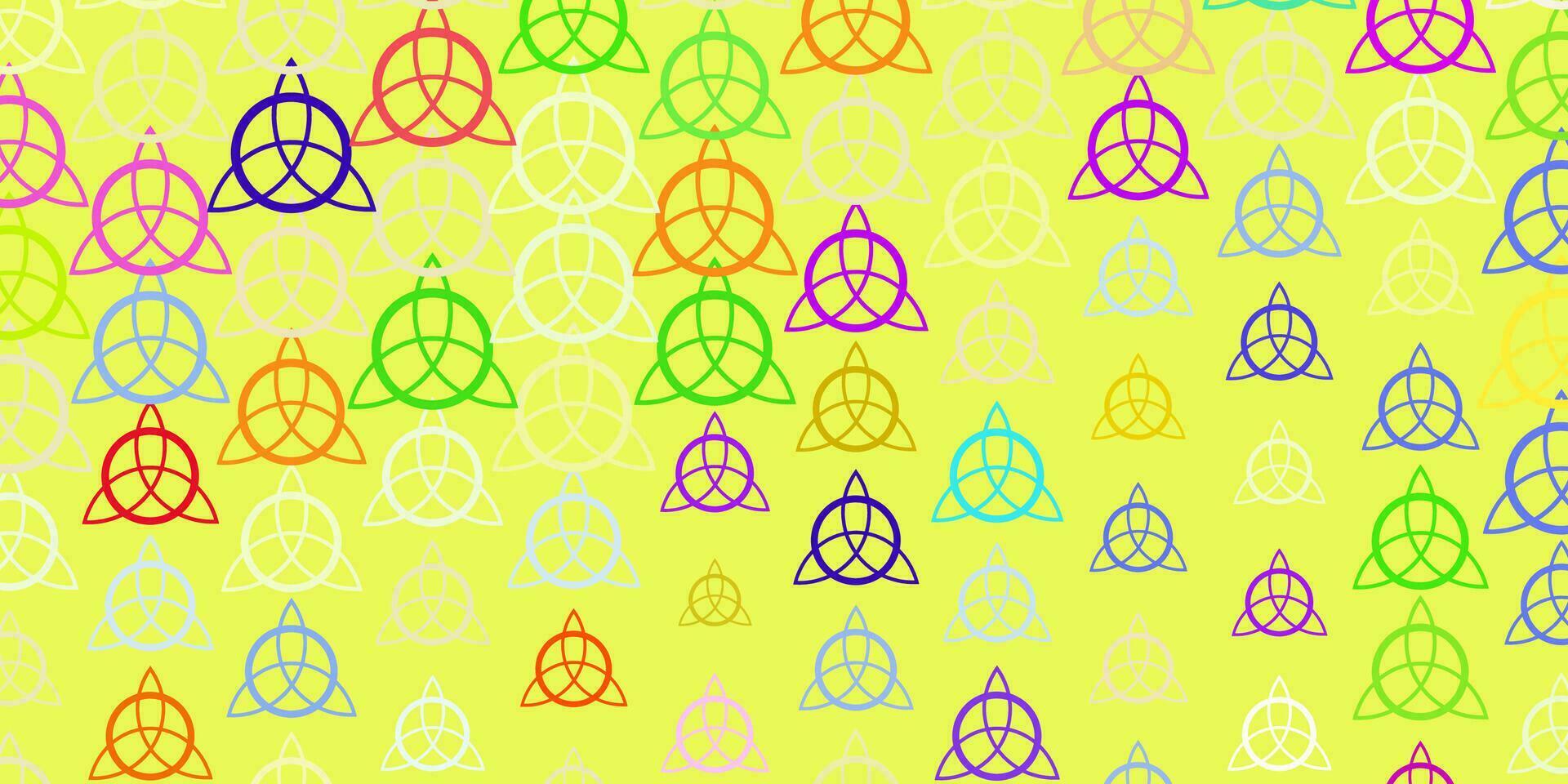 trama vettoriale multicolore leggera con simboli religiosi.