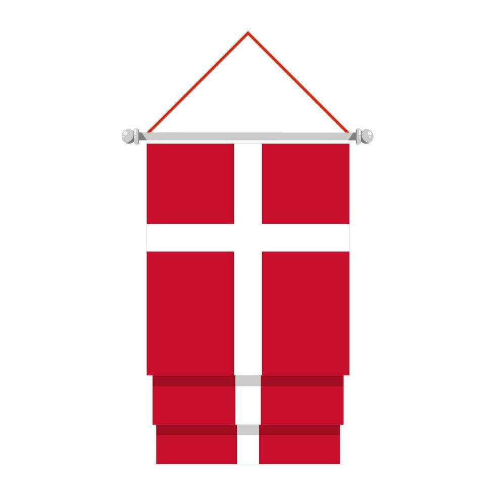 nazionale bandiera di Danimarca nel piatto stile isolato su bianca sfondo, vettore illustrazione