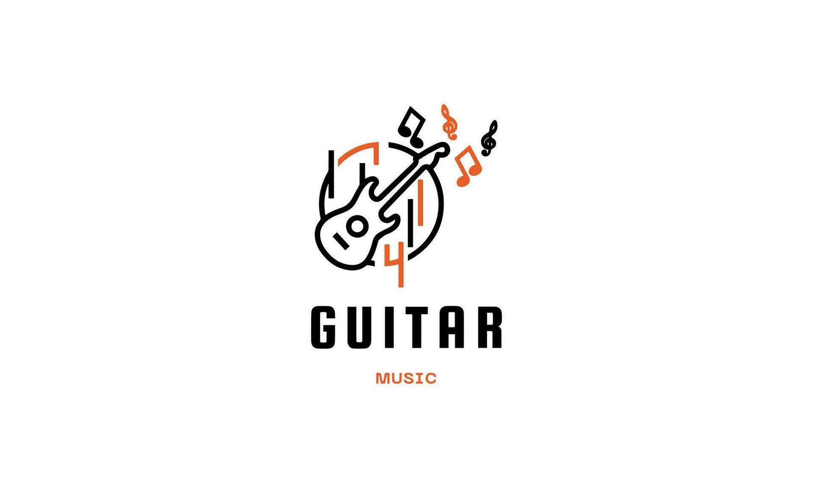 Vintage ▾ retrò chitarra ala Ali musica logo design vettore