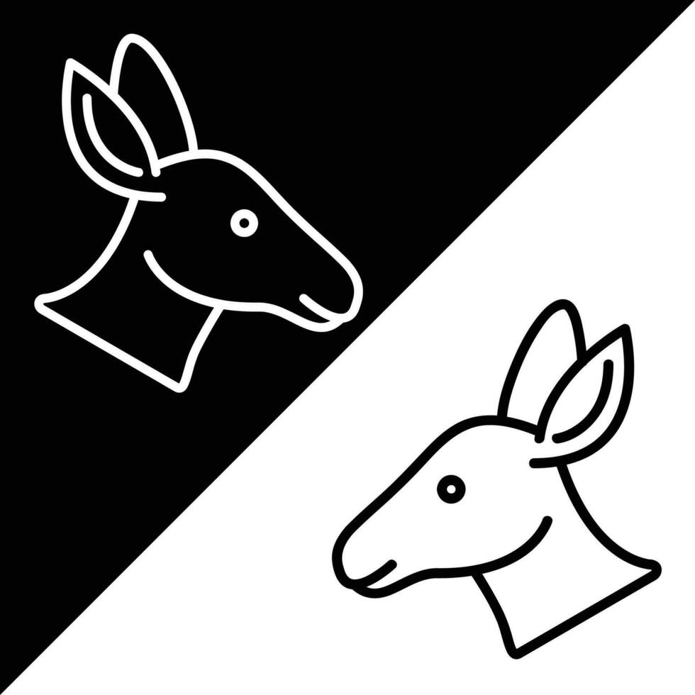 cervo vettore icona, diretto stile icona, a partire dal animale testa icone collezione, isolato su nero e bianca sfondo.