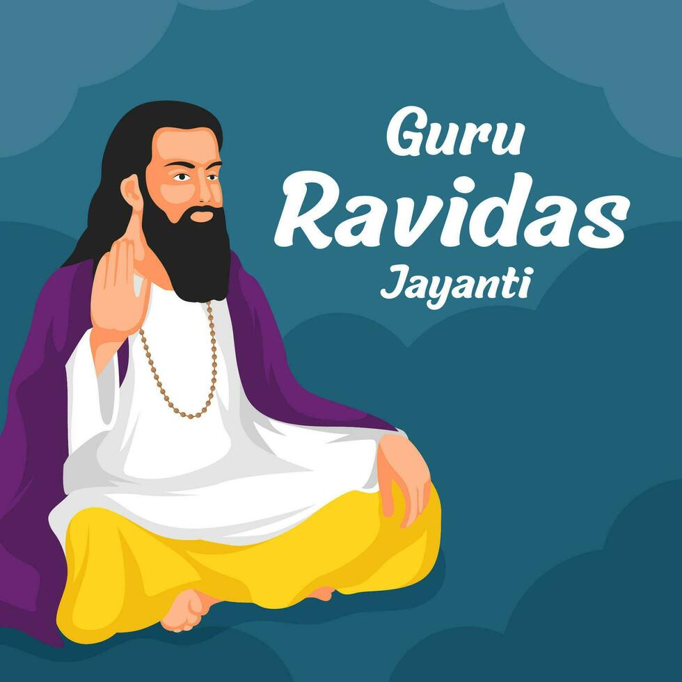 guru ravidas jayanti giorno. il giorno di India guru ravidas jayanti giorno illustrazione vettore sfondo. vettore eps 10