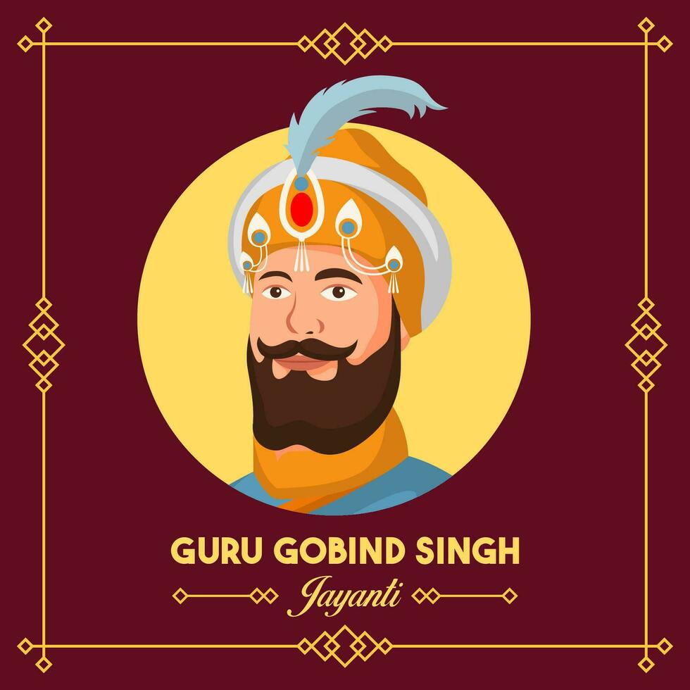 guru gobind singh jayanti giorno. il giorno di India guru gobind singh jayanti illustrazione vettore sfondo. vettore eps 10