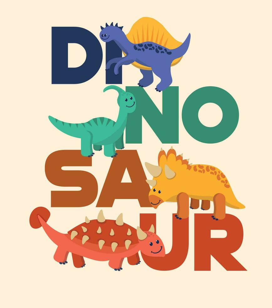 dinosauro vettore. carino dinosauro vettori ruggito modello