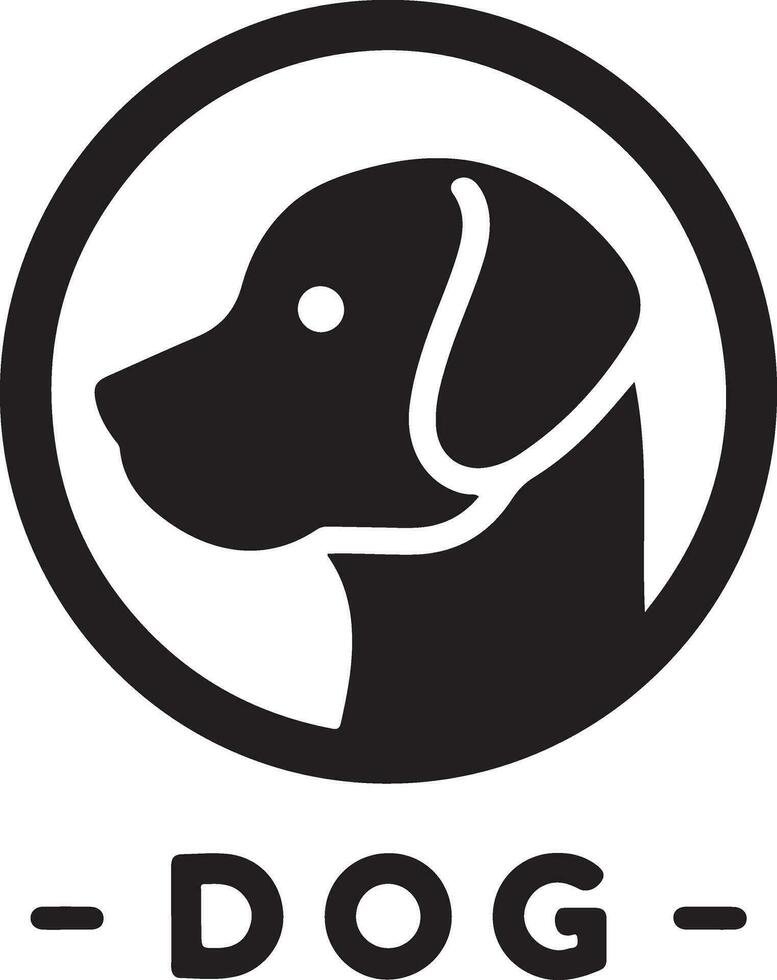 cane testa logo vettore arte illustrazione, nero colore testa logo