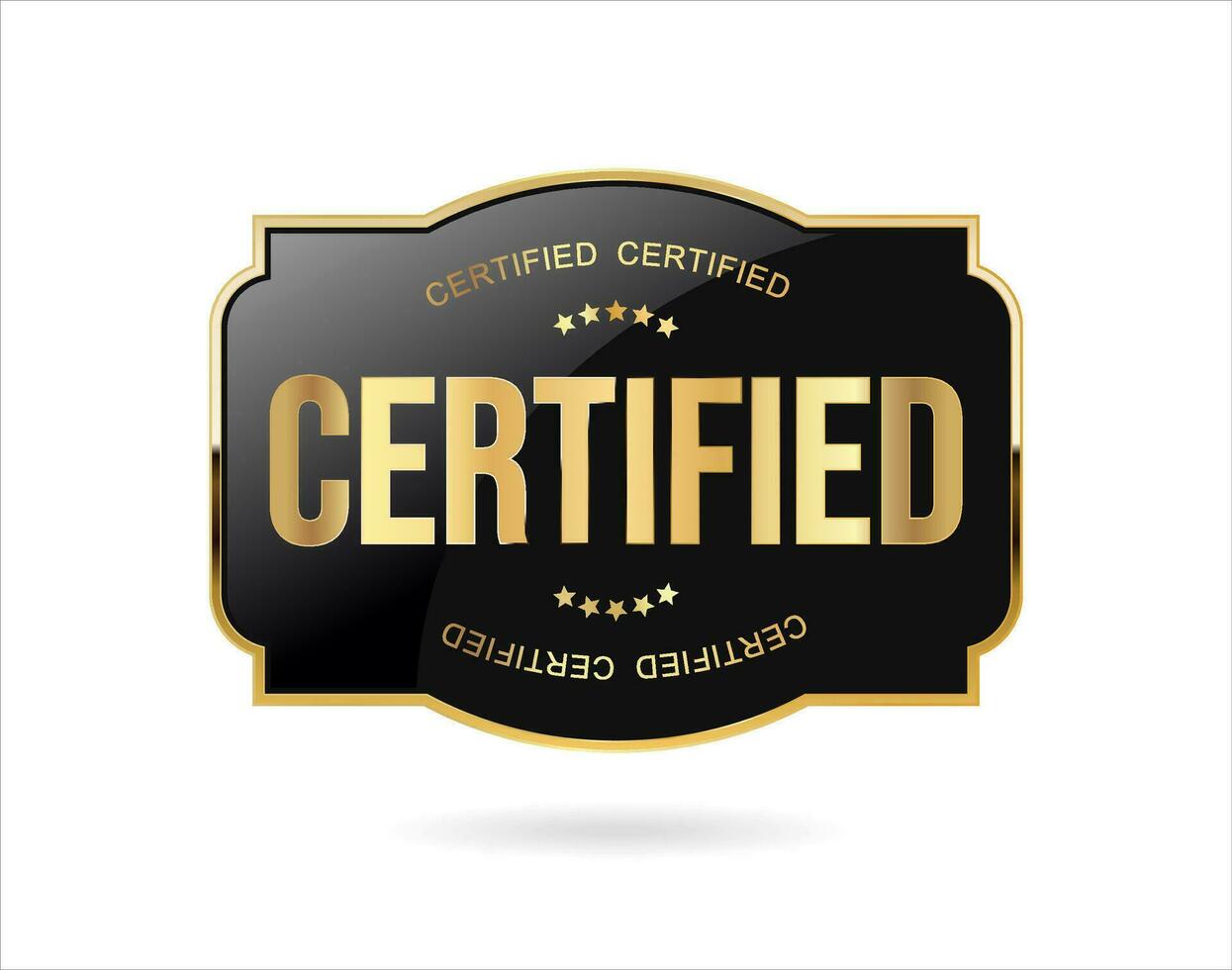 certificato d'oro distintivo isolato su bianca sfondo vettore illustrazione